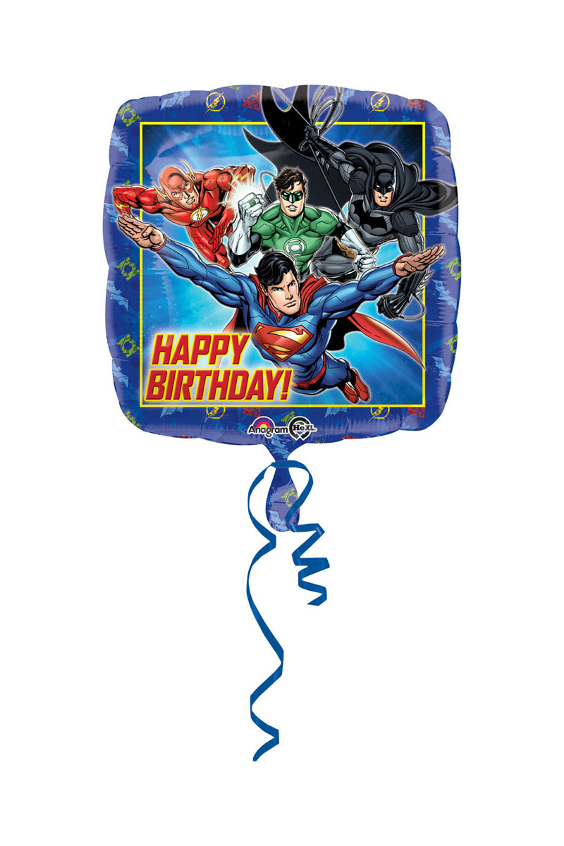 Justice League Superman Batman Green Lantern Flash Foil Birthday Party Balloon