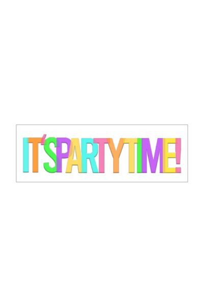 36 X 12 It S Party Time Rainbow Banner Party America