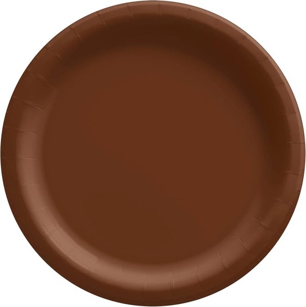 9" Chocolate Brown Paper Plate - 20CT