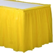 29" x 168" Sun Yellow Plastic Table Skirt