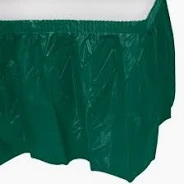 29" x 168" Hunter Green Plastic Table Skirt