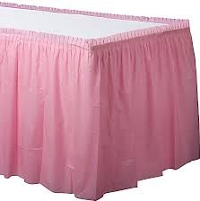 29" x 168" Light Pink Plastic Table Skirt