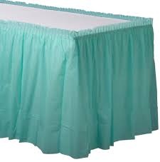 29" x 168" Robins Egg Blue Plastic Table Skirt