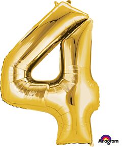 Giant Gold "4" Number Balloon 24in x 36in