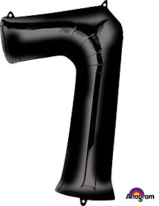 Giant Black "7" Number Balloon 22in x 35in