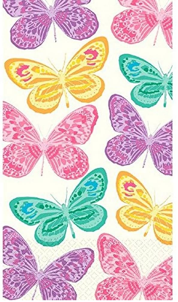 Guest Napkin Spring Butterflies-2 Ply-16 Count