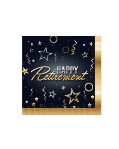 Beverage Napkin Happy Retirement. 16 Count Package.