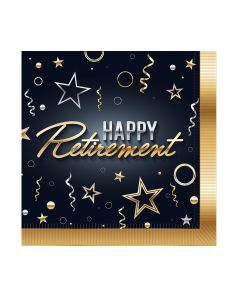 Lunch Napkins Happy Retirement. 16 Count Package.