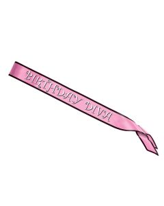 Pink and Black Birthday Diva Sash