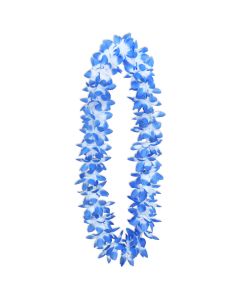 Oasis Floral Lei. Blue and White. 34" Long. This is a Non Returnable Item.