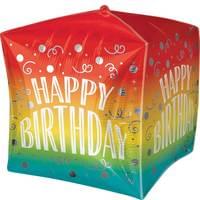 15" Happy Birthday Gradient Swirls Cubz