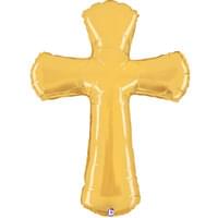 44" Gold Cross Shape