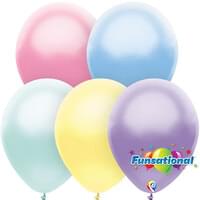12" Pearl Pastel Assorted Latex-50 Count Package. Helium Not Included.