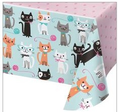 Table Cover Purr-fect Party- 54" x 108"