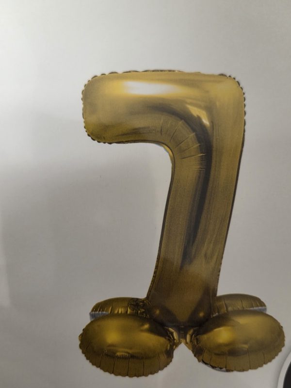 Air Filled Standing Gold # 7. Approximately 34" Tall. Does NOT Float.