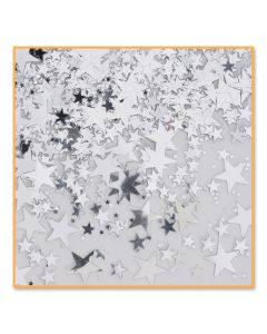 1/2 Ounce Package Silver Stars Confetti