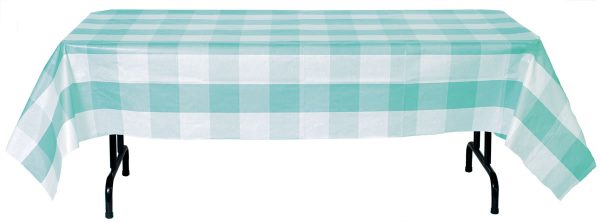 Table Cover Classic Plaid Robin's Egg Blue-54" X 108"