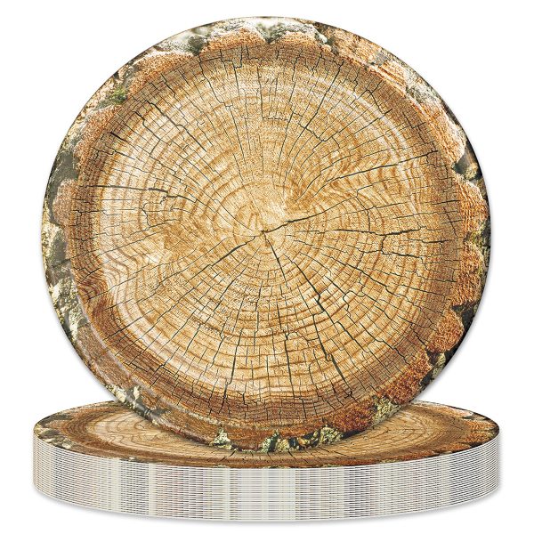 10" Paper Plate Cut Timber. 8 count Package.