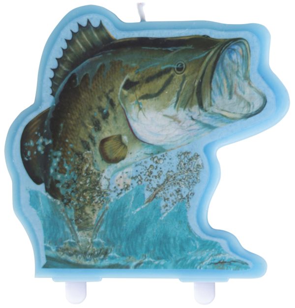 Gone Fishin' Fish Candle. Approximately 4" x 4"