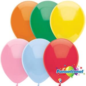 12" Standard Assorted Colors Latex-50 Count Package. Does Not Include Helium.