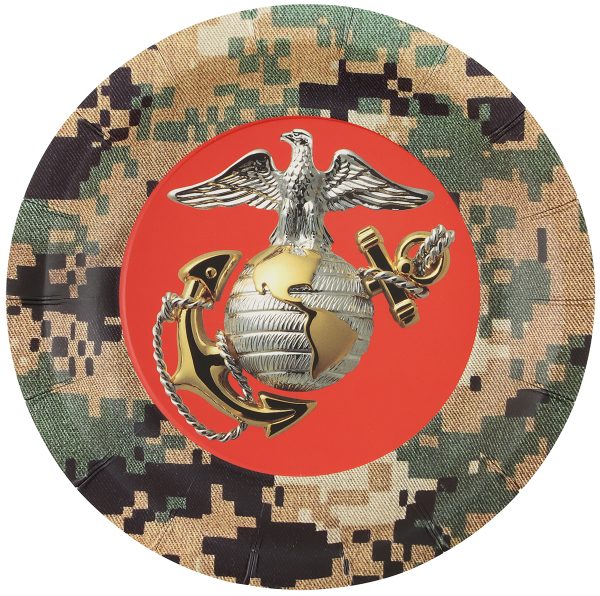 7" Paper Plate US Marines