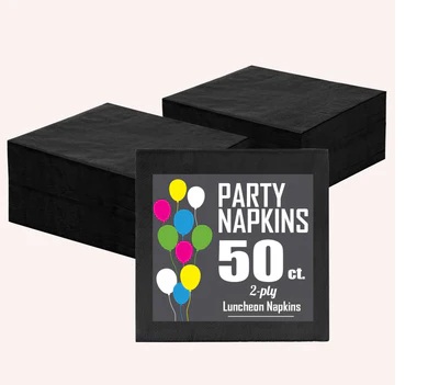 Lunch Napkin Black-50 Count Package