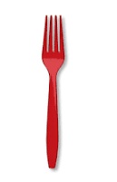 Burgundy Plastic Forks-24 Count Package