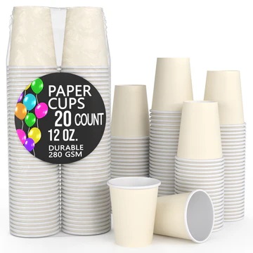 12 Ounce Paper Cup Ivory-20 Count Package