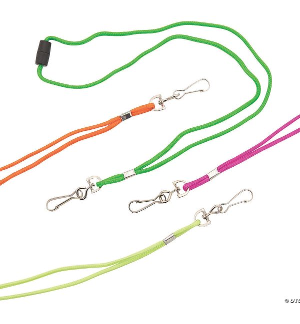 32" Long Neon Badge Holders. Plastic Sleeve Not Included. 12 Count Package.