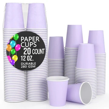 12 Ounce Paper Cup Lavender-20 Count Package