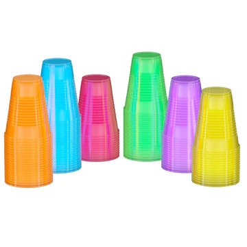 12 Ounce Plastic Cups Neon-60 Count Package