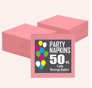 Beverage Napkin Pink-50 Count Package