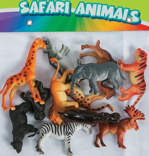 12 Piece Safari Animals. Approximately 2".
