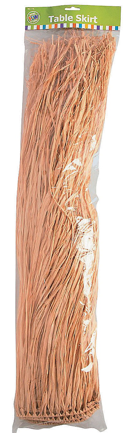 Natural Raffis Table Skirt. Approximately 9' x 29"