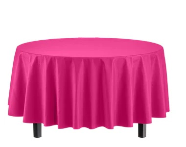Table Cover Round-Cerise-84"