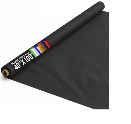 TABLE COVER ROLL 40" X 100' BLACK