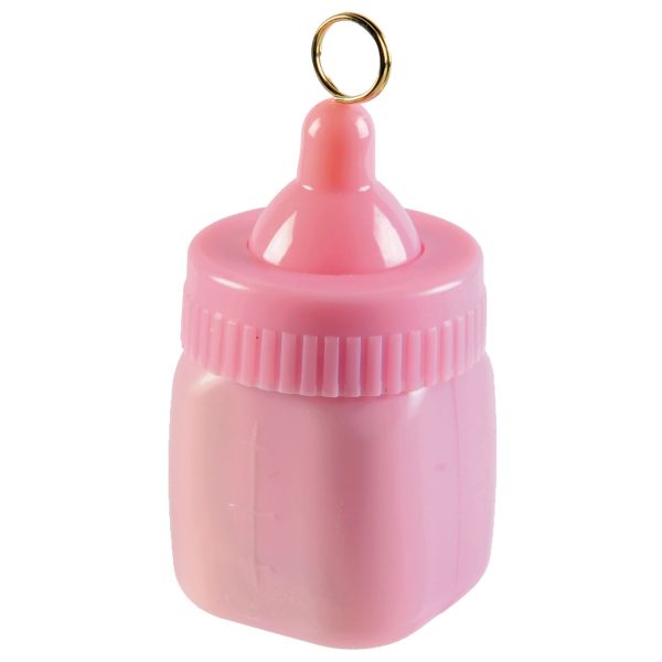 3 Ounce Pink Baby Bottle Balloon Weight-This is a Non-Returnable Item