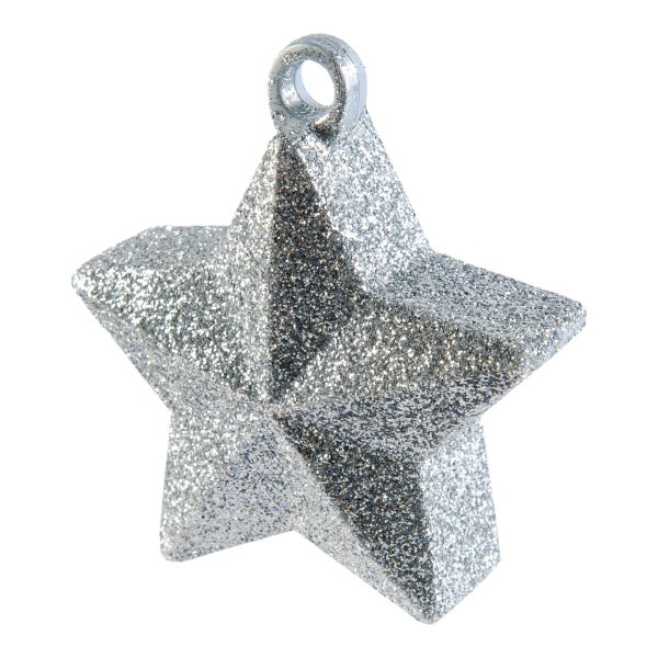 6 Ounce Silver Glitter Star Balloon Weight-This is a Non-Returnable Item.