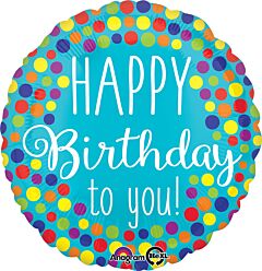 18" Happy Birthday To You Dots.