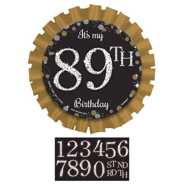 3" Add-Any-Age Button Sparkling Celebration. 28 Stickers Included