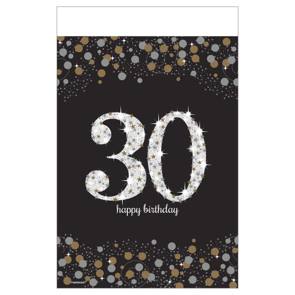 Table Cover Happy Birthday 30 Sparkling Celebration- 54" x 108"