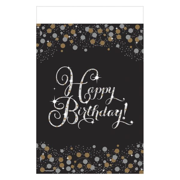 Table Cover Happy Birthday Sparkling Celebration- 54" x 108"