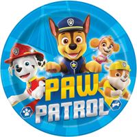 9" Paper Plate Paw Patrol. 8 Count Package.