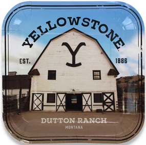 9" Paper Plate Yellowstone. 8 Count Package.