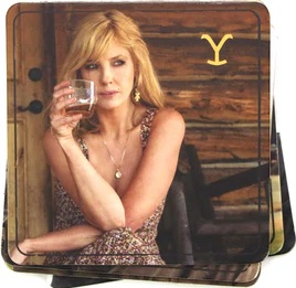 Drink Coasters Yellowstone. Assorted Pictures. 8 Count Package. Quotes from Character on Back.