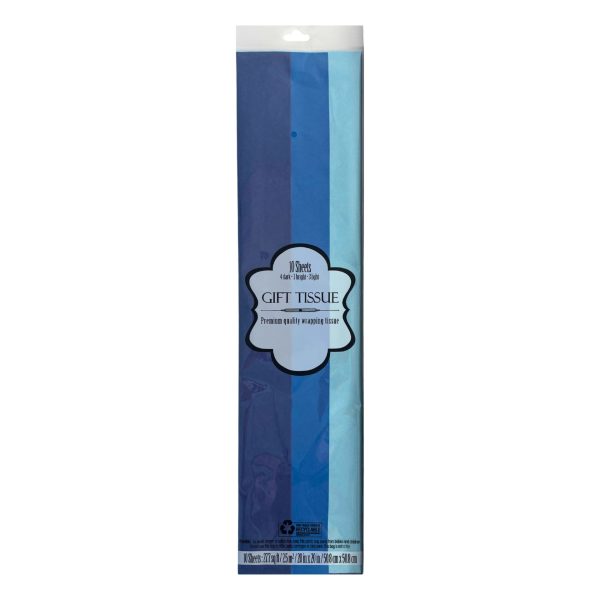 10 Count Shades of Blue Tissue Paper