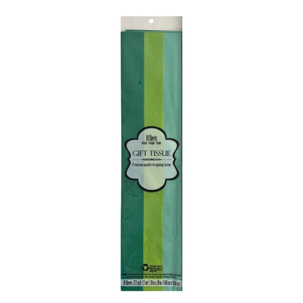 10 Count Shades of Green Tissue Paper