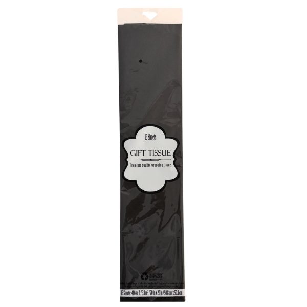 Black Tissue Paper. 15 Count Package.