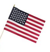 12" X 18" Cloth Flag. Made In The USA. This is a Non Returnable Item.