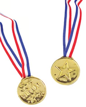Winner Medals. Medal Size 1.5", Ribbon 24". 12 Count Package.